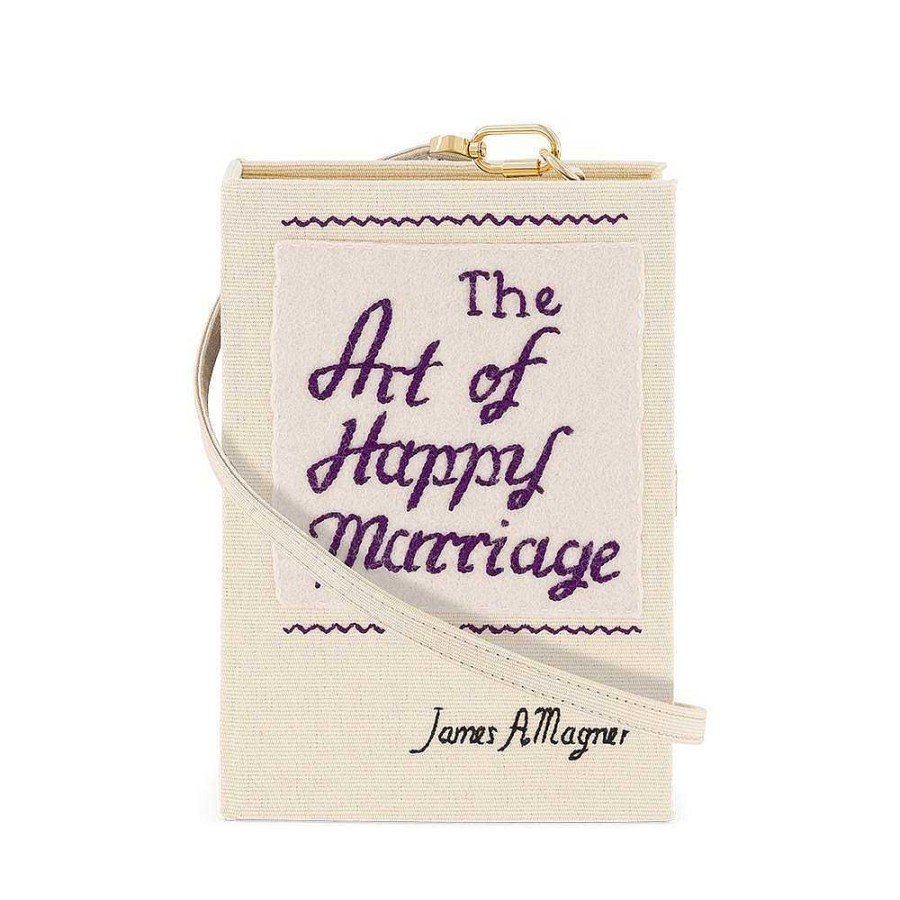 Olympia Le-Tan Mini The Art Of Happy Marriage White Strapped Clearance