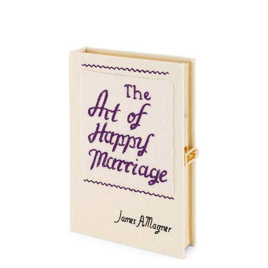 Olympia Le-Tan Mini The Art Of Happy Marriage White Strapped Clearance